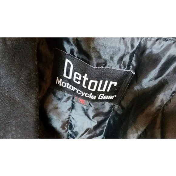 Detour Motorcycle Gear Men's Lined Leather Biker Jacket XL Black Laced - Picture 10 of 10